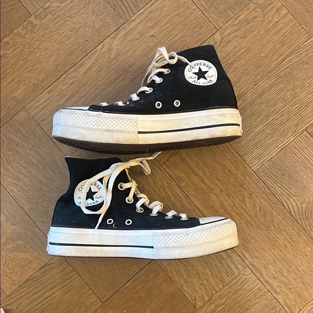 Converse Black Platform High-Top Sneakers